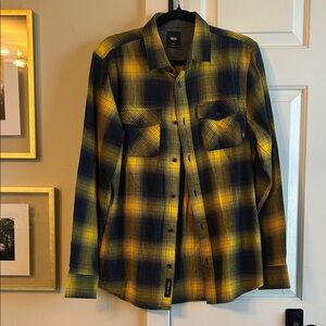 Vans Yellow and Black Checkered Shirt